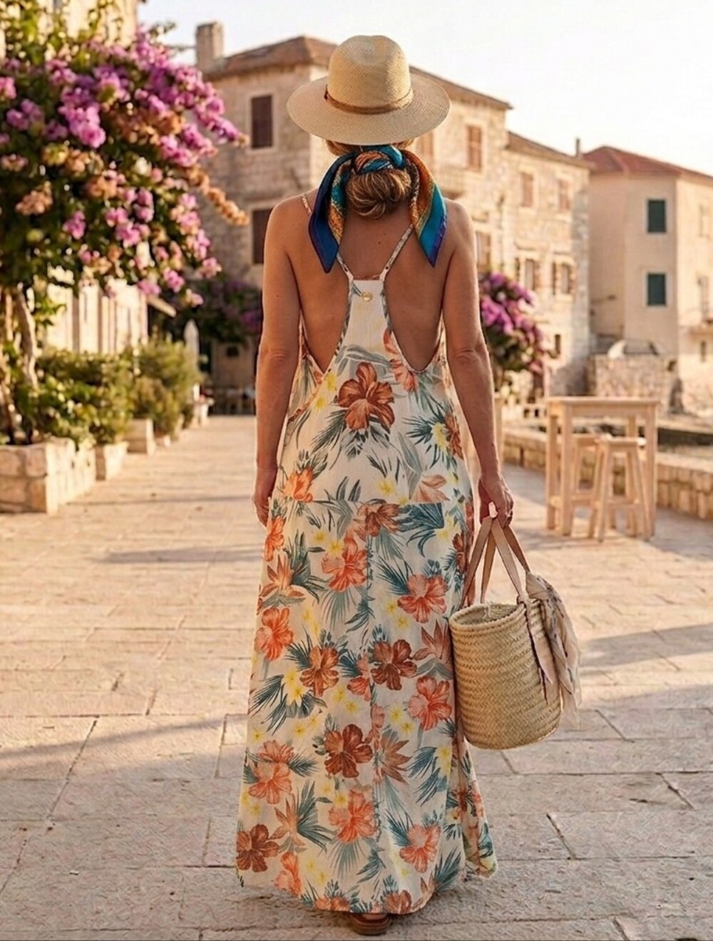 ​Rip Curl Tropical Floral Halter Maxi Sundress, Large